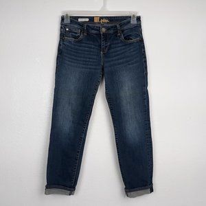 KUT from the Kloth Women's Catherine Slim Boyfriend Jeans Size 4 Cuffed Blue